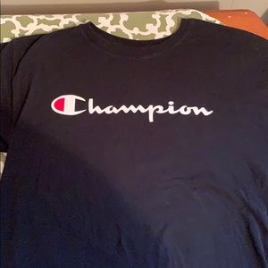 Men’s Black Champion Script T-Shirt